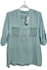 Plain Hollow-Out Back Detail Cotton Top