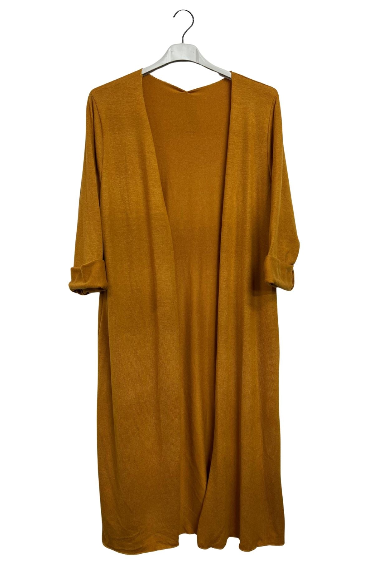 Plain Open Front Longline Cardigan