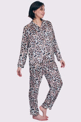 Leopard Print Button-up Elasticated Waistband Co-Ord Set