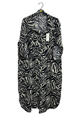 Animal Print Longline Button-Down Shirt Dress