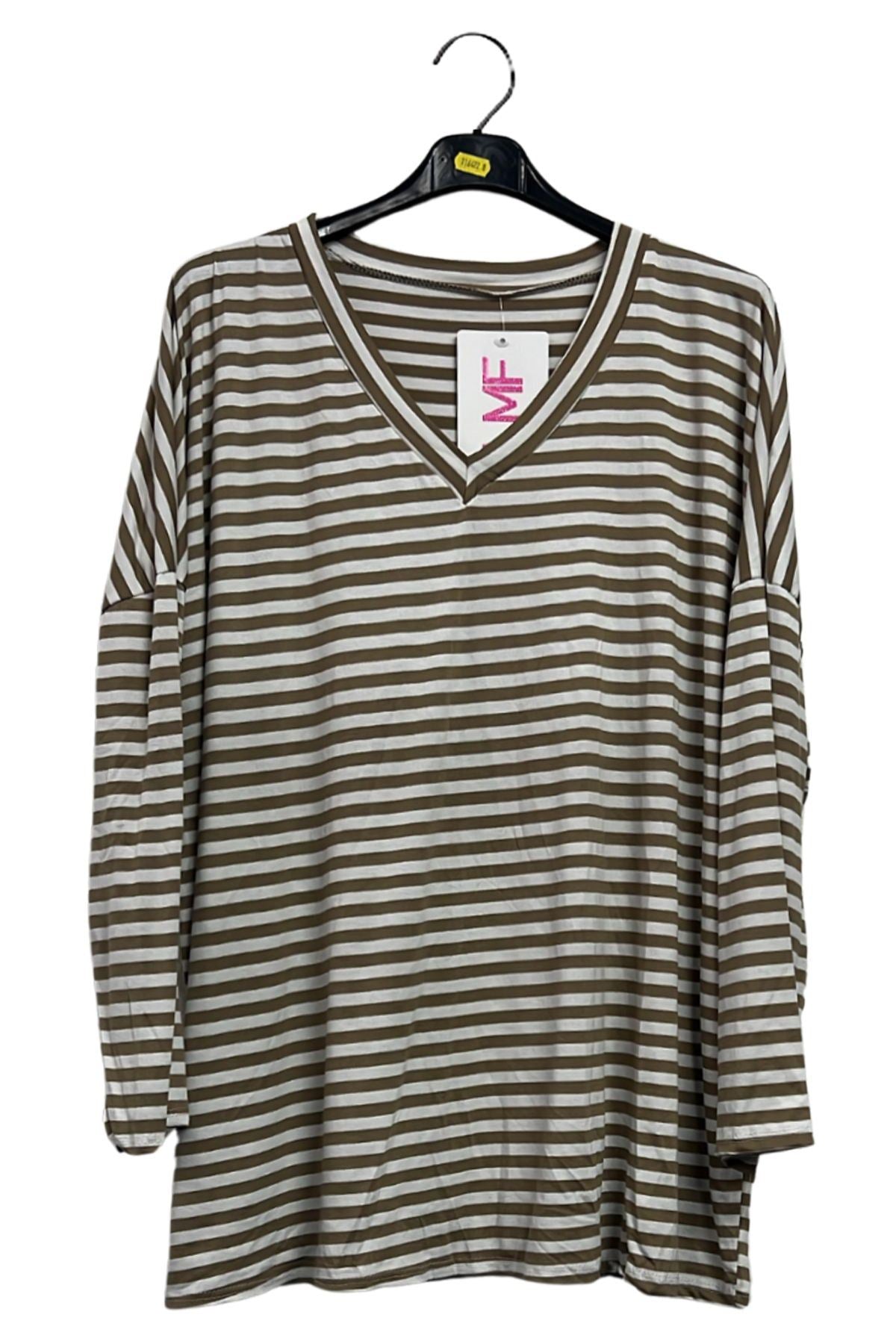 bulk stripe print tunic top