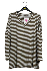 bulk stripe print tunic top