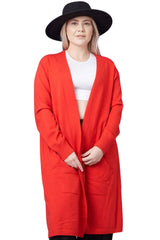 Ribbed Open Front Longline Cardigan