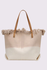 Tote Print Tassel Two Tone Shoulder Bag