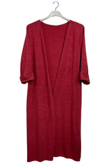 Plain Open Front Longline Cardigan
