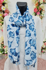 Leaf Print Tassel Scarves