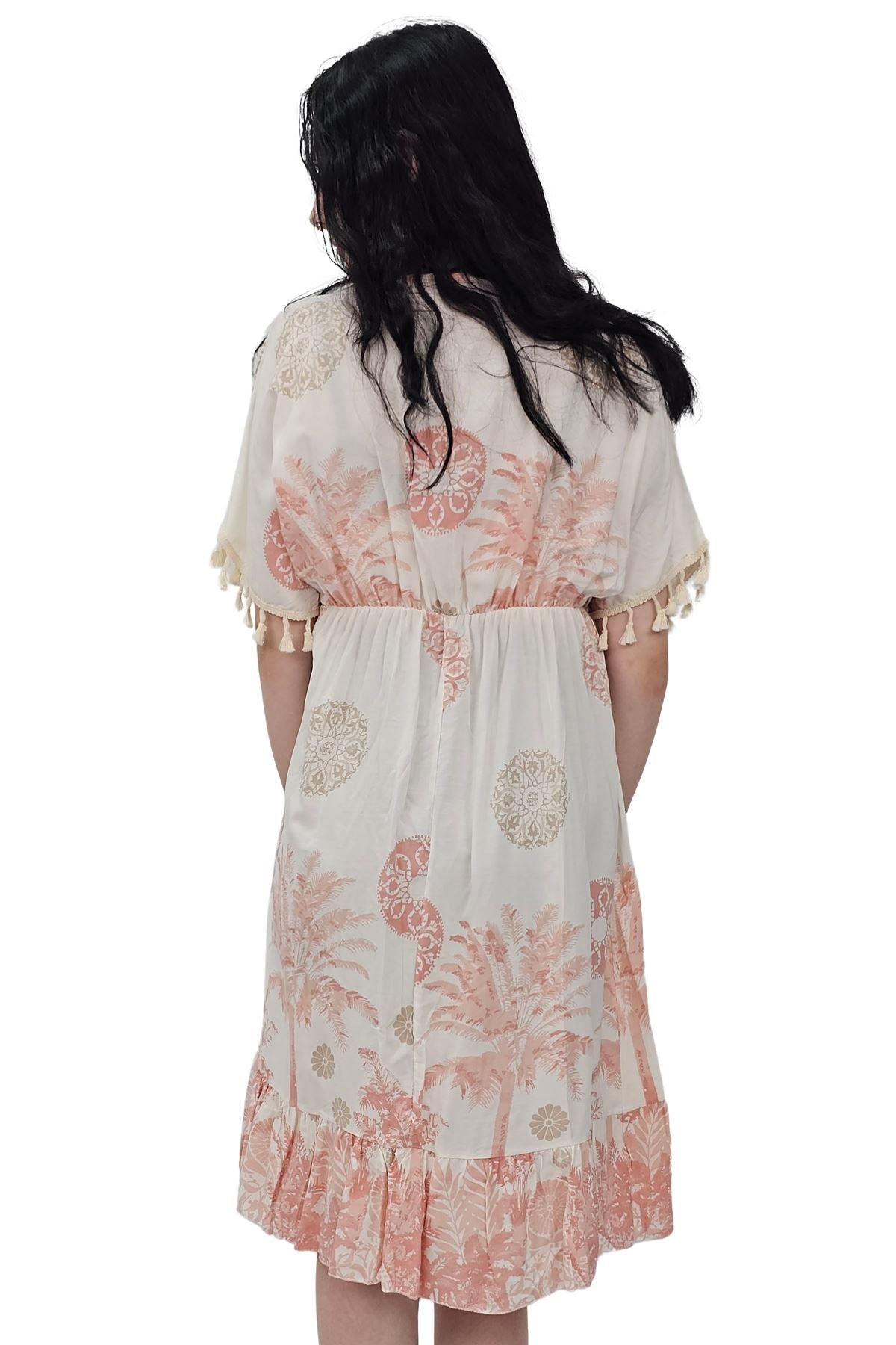 Floral Botanical Print Elasticated Waist Dress