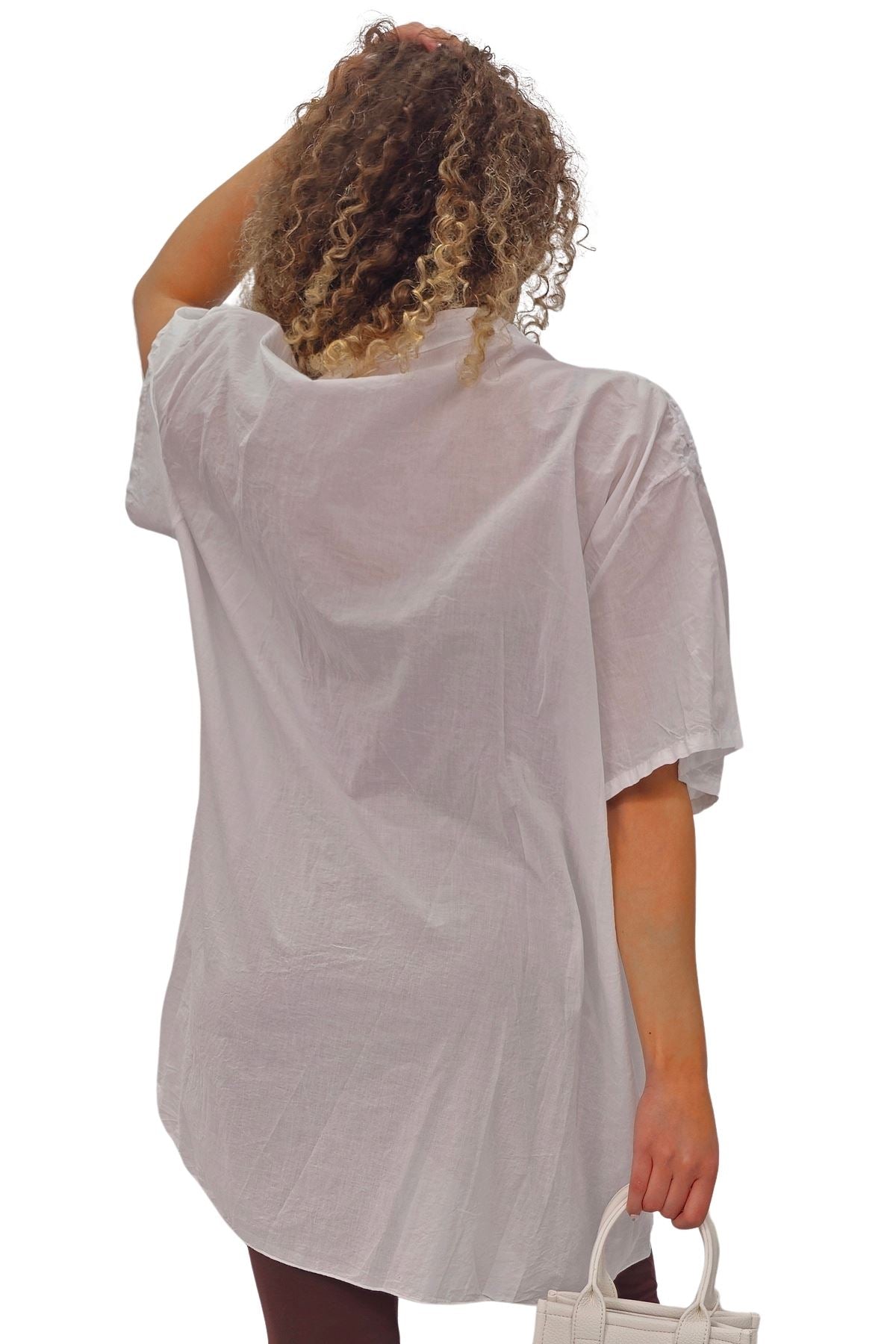 Plain Intricate Floral Embroidery Cotton Shirt