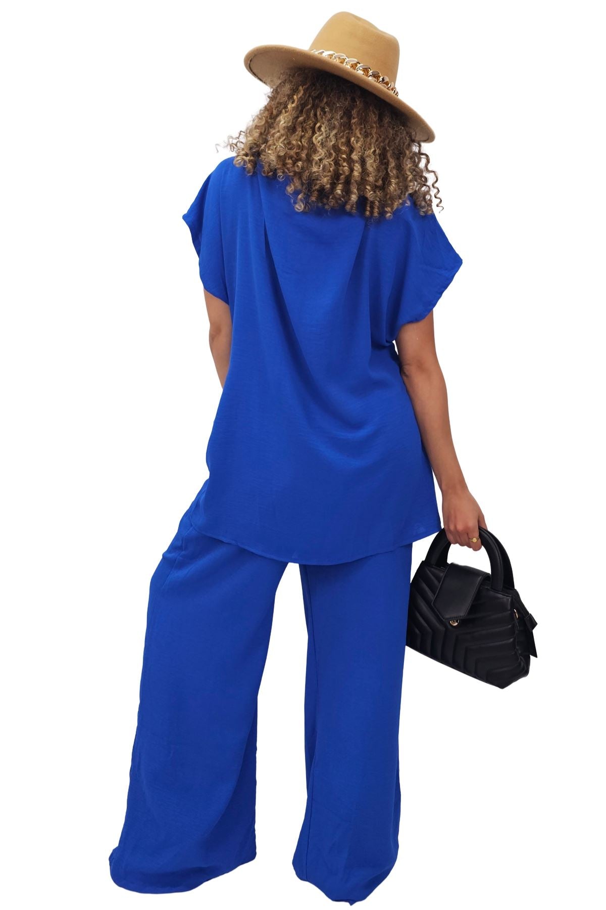 Plain Side Tie Detail Drawstring Waistband Co-Ord Set