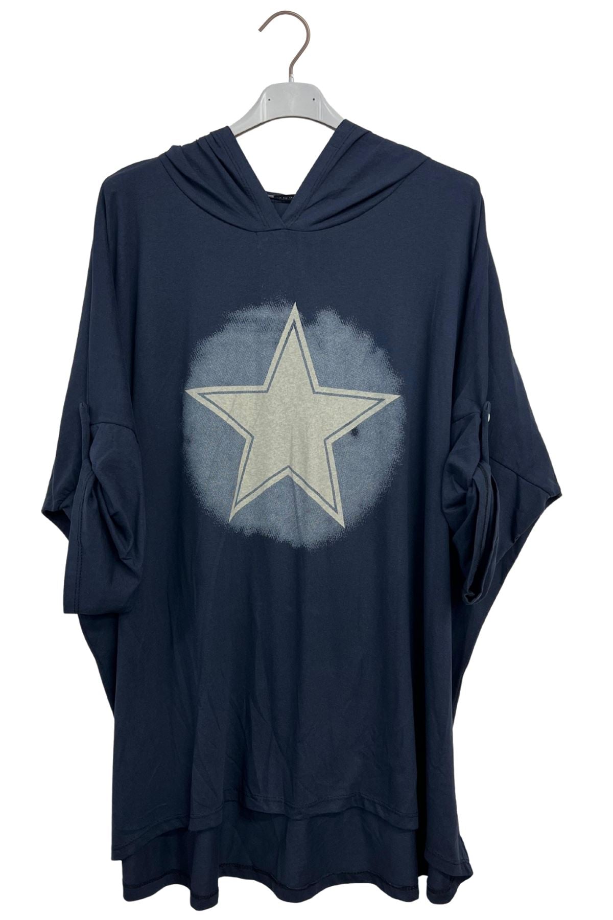 Star Print High Low Hem Top
