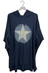 Star Print High Low Hem Top