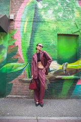Plain Open-Front Faux Leather Jacket