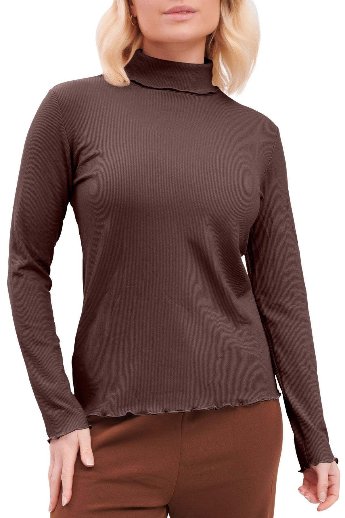 Special Price Plain Ribbed Viscose Jumper