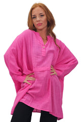Plain Hanky Hem Oversized Cotton Top