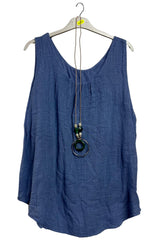Plain Asymmetrical Hem Cotton Top