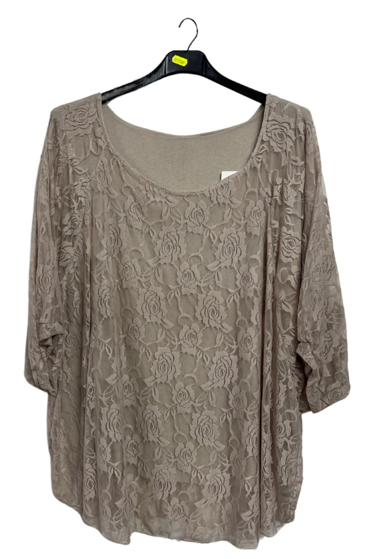 Floral Lace Overlay Pattern Layered Design Top