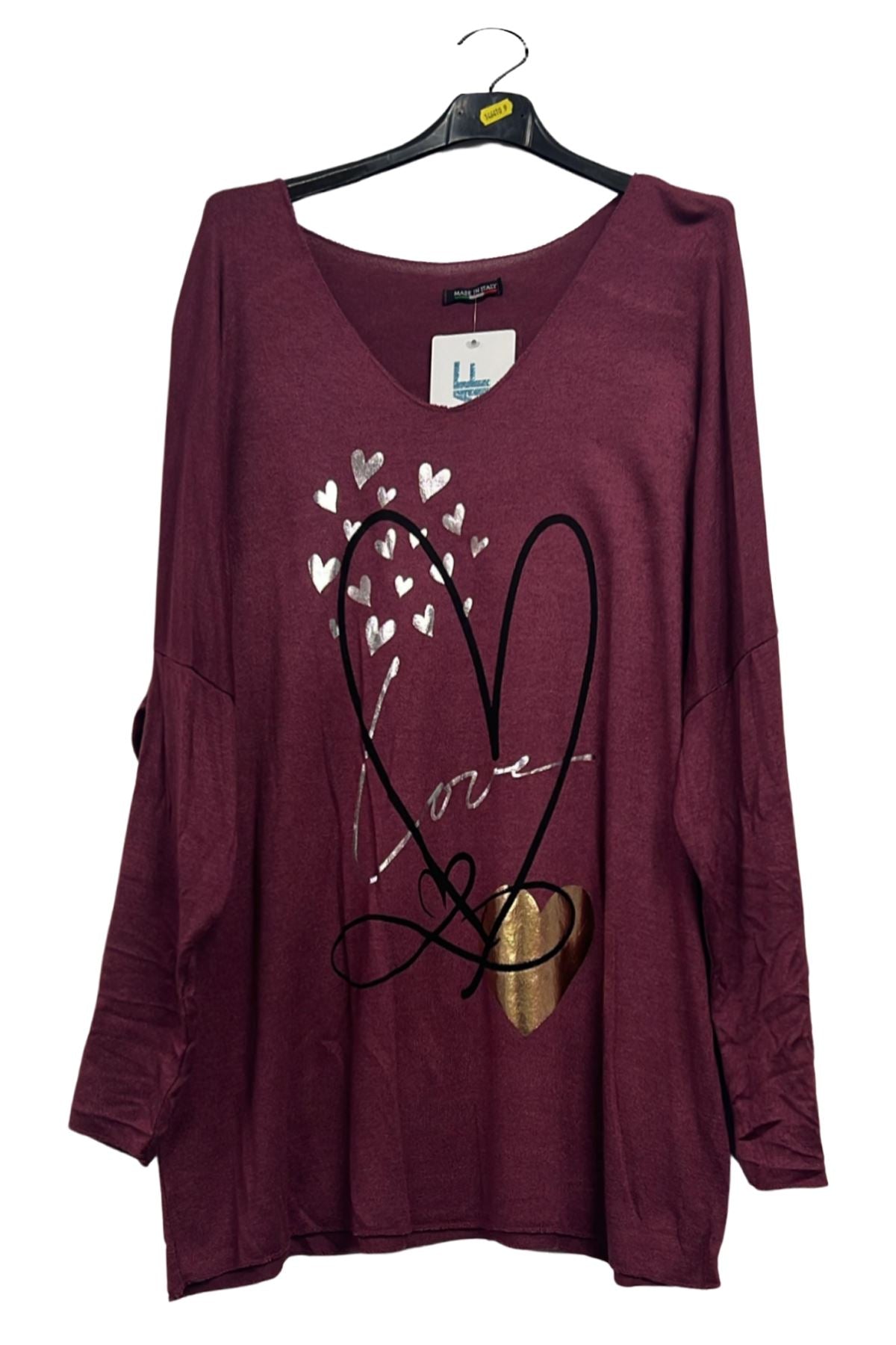 Shimmering Love Hearts Tunic Top
