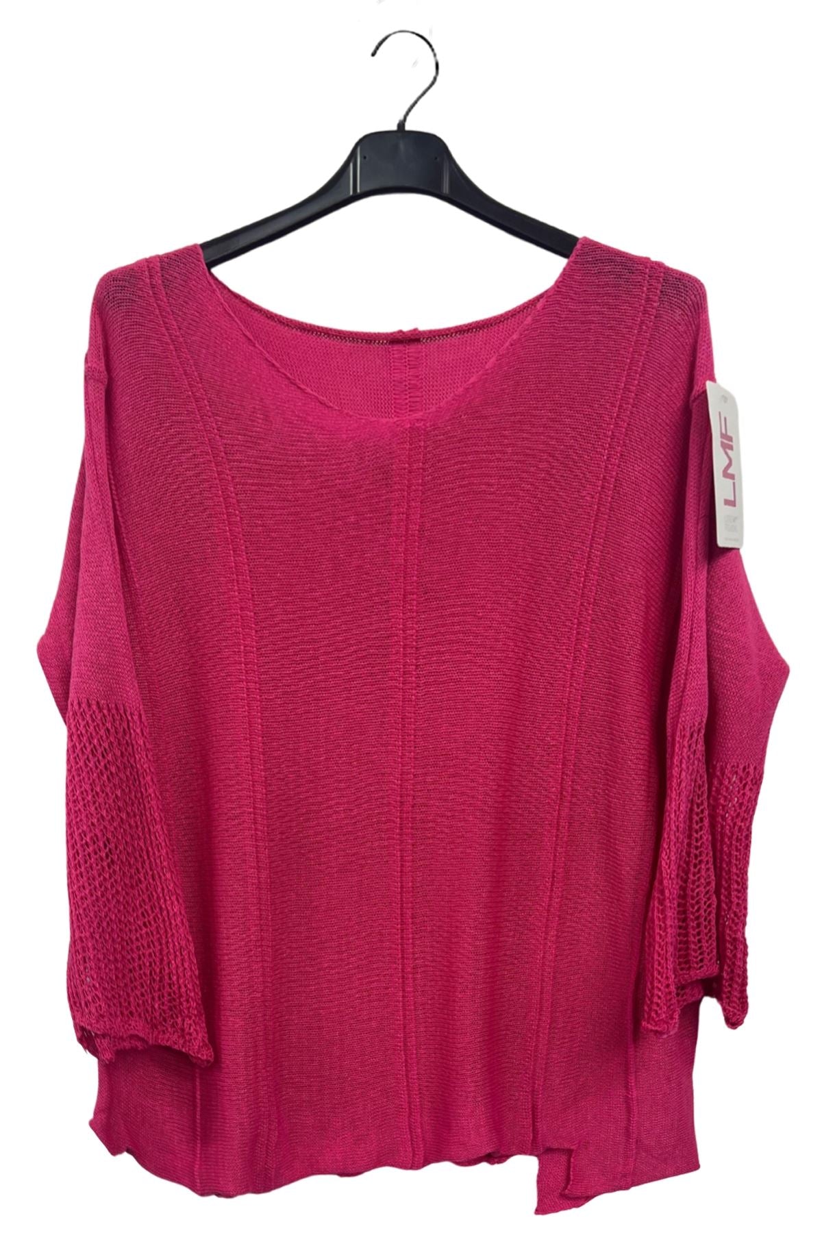Plain Knit Style Oversized Batwing Cotton Top