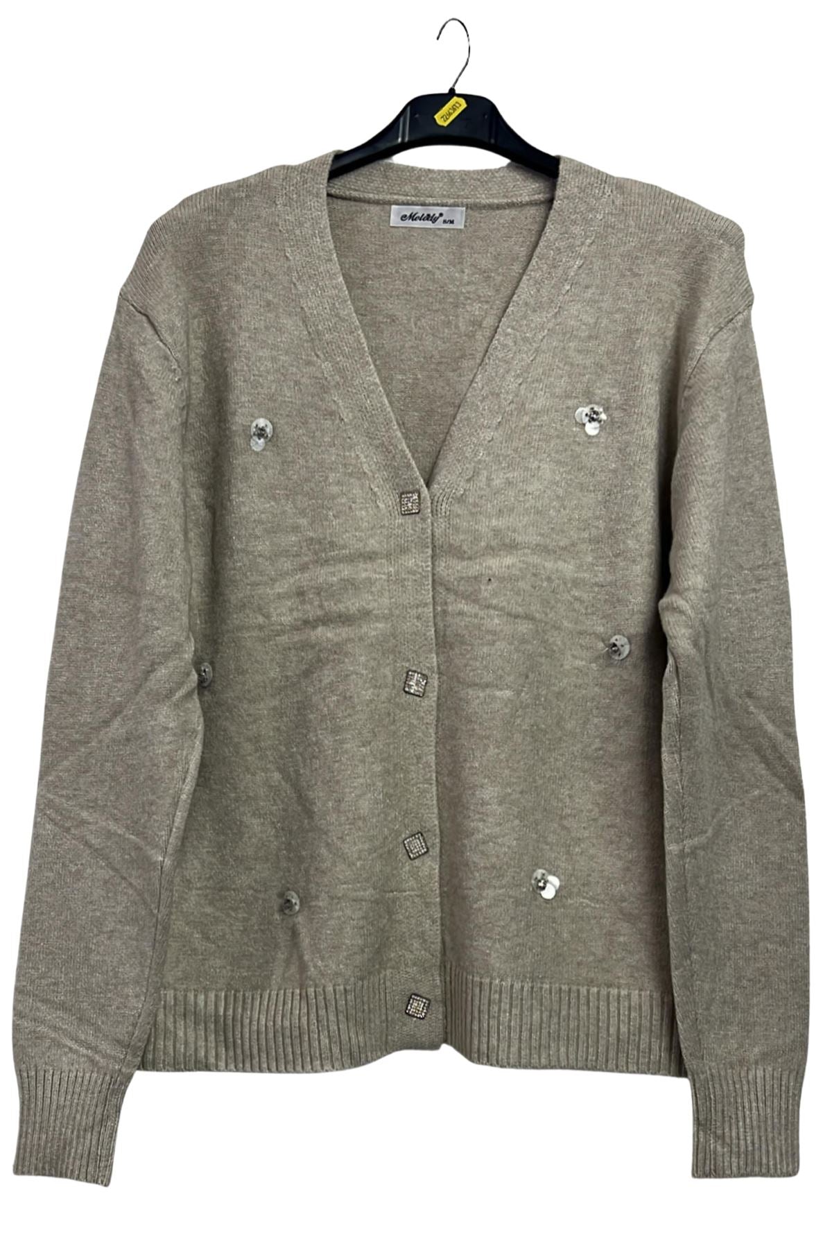 Diamond Shape Design Front Button Down Cardigan