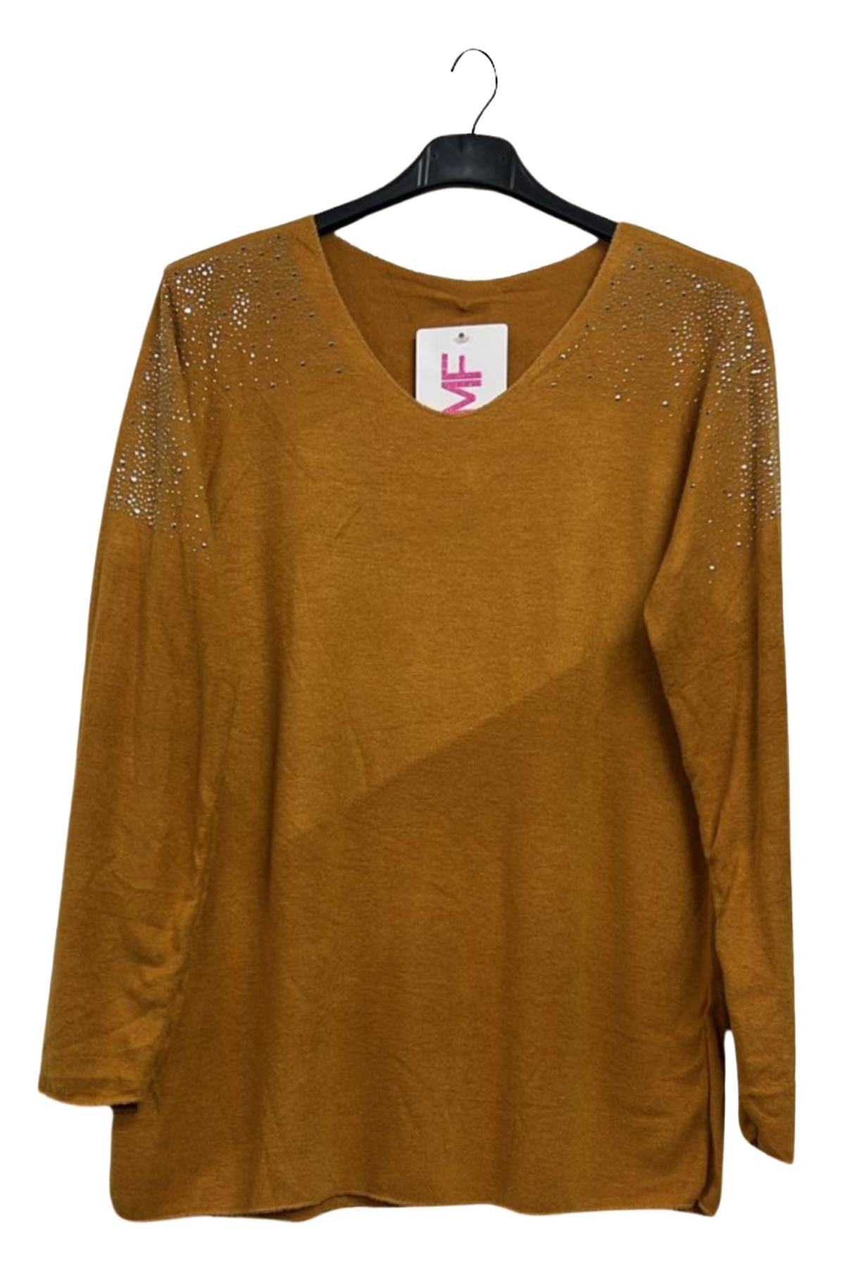 wholesale rhinestone stud detail top