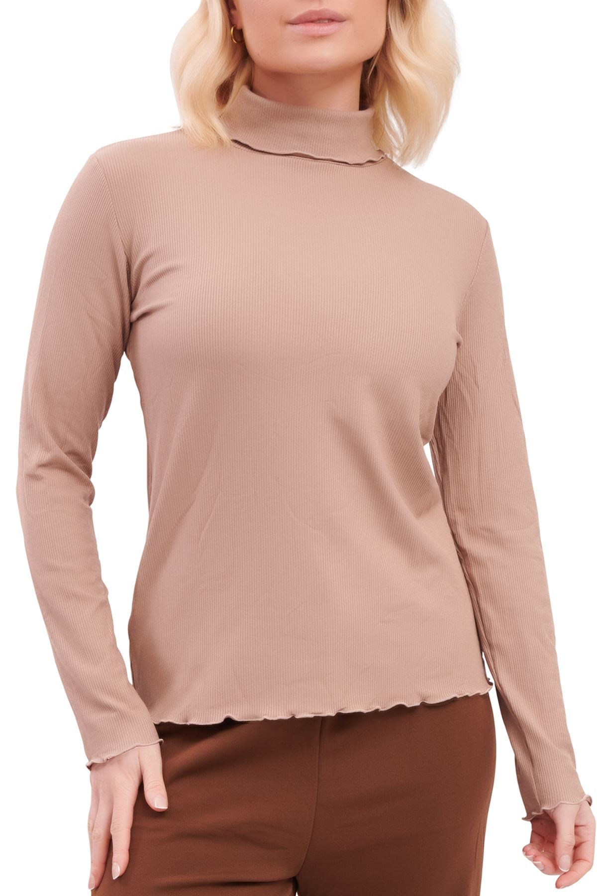 Special Price Plain Ribbed Viscose Jumper