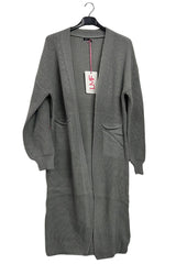 Plain Rib Knit Longline Cardigan