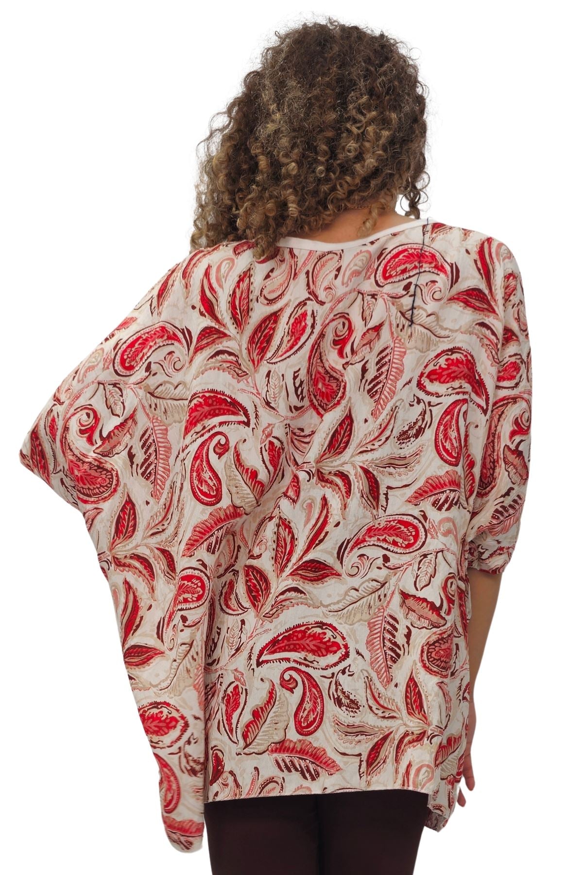 Paisley Print Oversized Tunic Top
