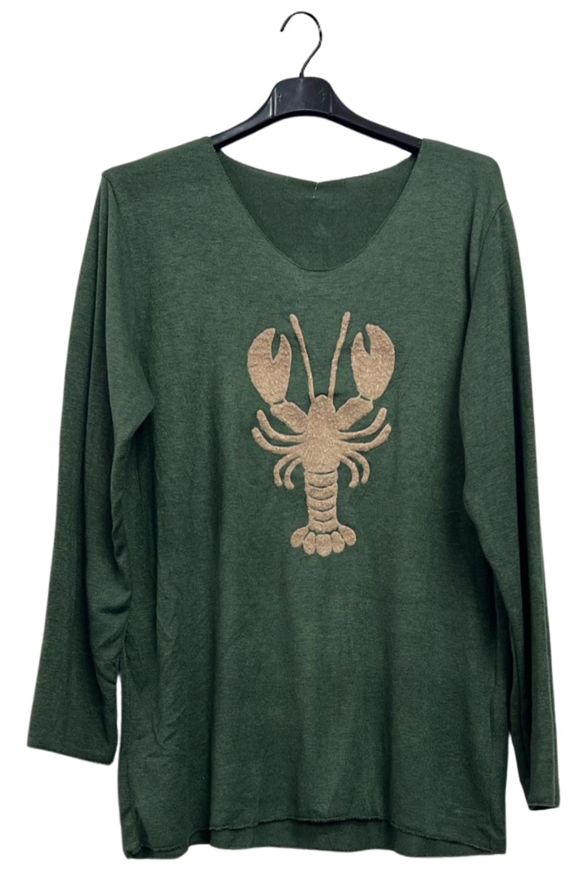 A Lobster Motif Soft Feel Tunic Top