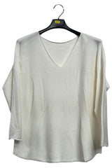Plain Soft Knitwear Round Hemline Top