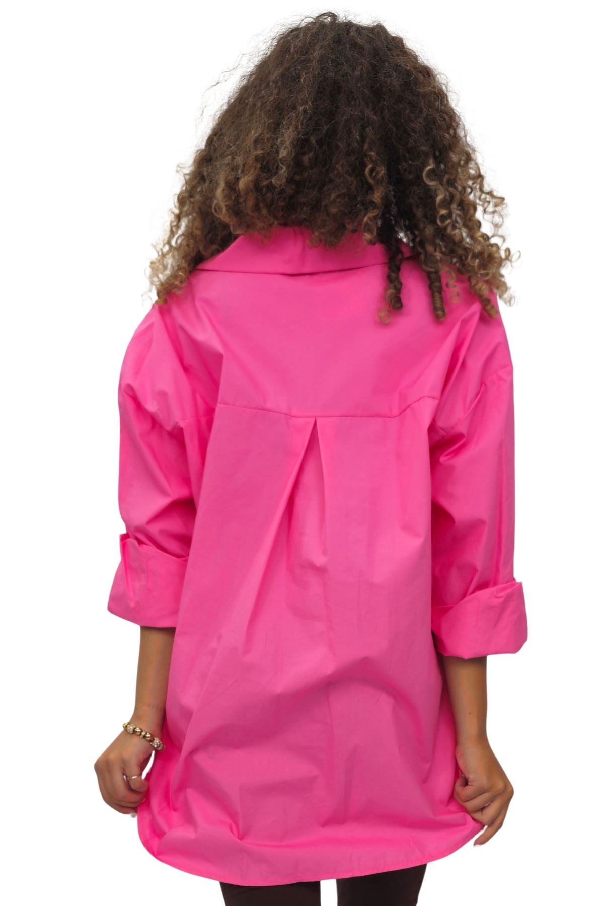 Flower Applique Pattern High Low Hem Shirt