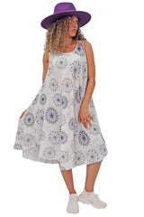 Abstract Firework Print Cotton Dress