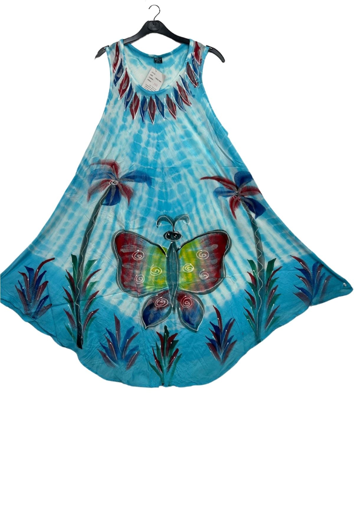Tie Dye Butterfly Pattern Umbrella Style Dress