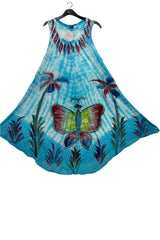 Tie Dye Butterfly Pattern Umbrella Style Dress