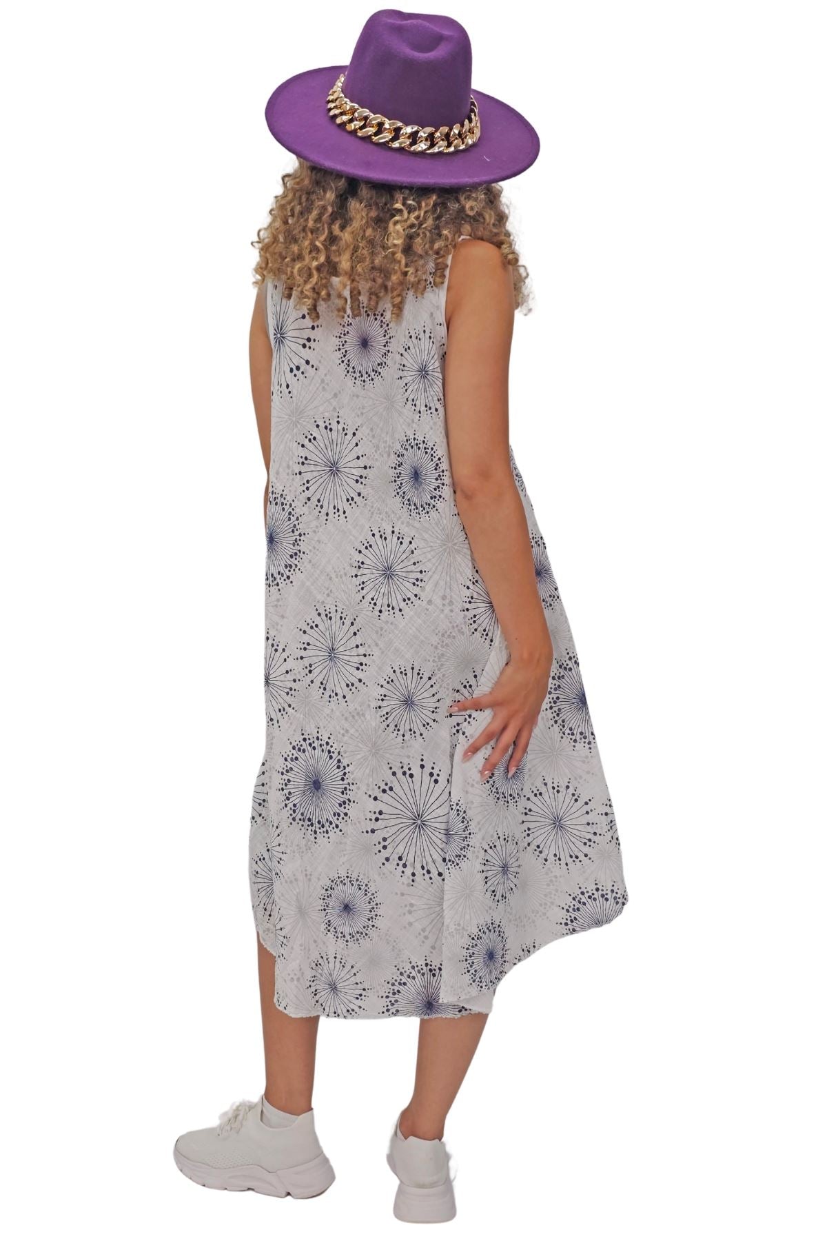 Abstract Firework Print Cotton Dress