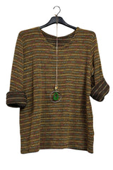 Multicoloured Horizontal Stripes Tunic Top