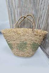 Leaf Straw Two Handle Shoulder Bag