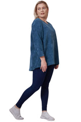 Plain Knitted Dropped Shoulders Top