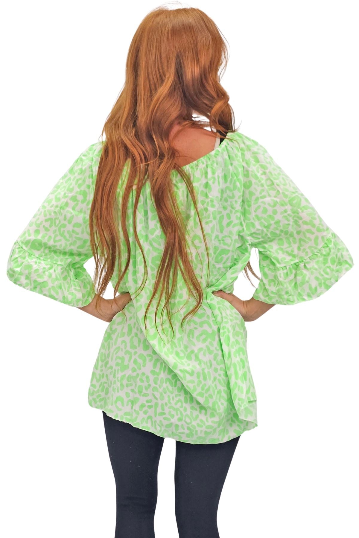 Subtle Textured Pattern Flared Sleeves Top