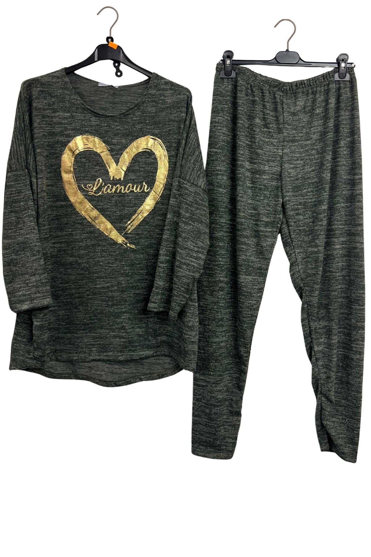 Metallic Foil Heart Elasticated Waistband Co-Ord Set