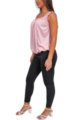 Plain Elasticated Gather Vest Top