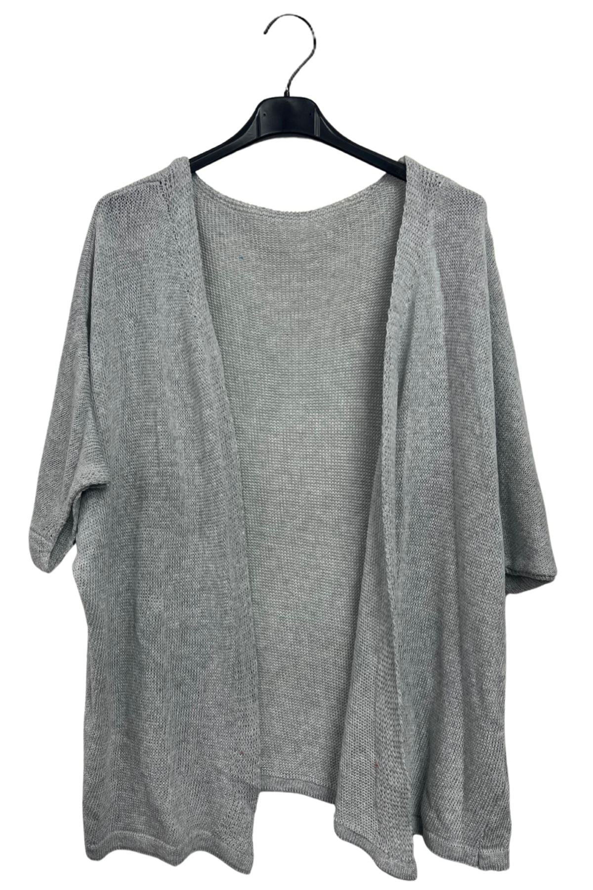 Plain Knitted Drape Cotton Cardigan