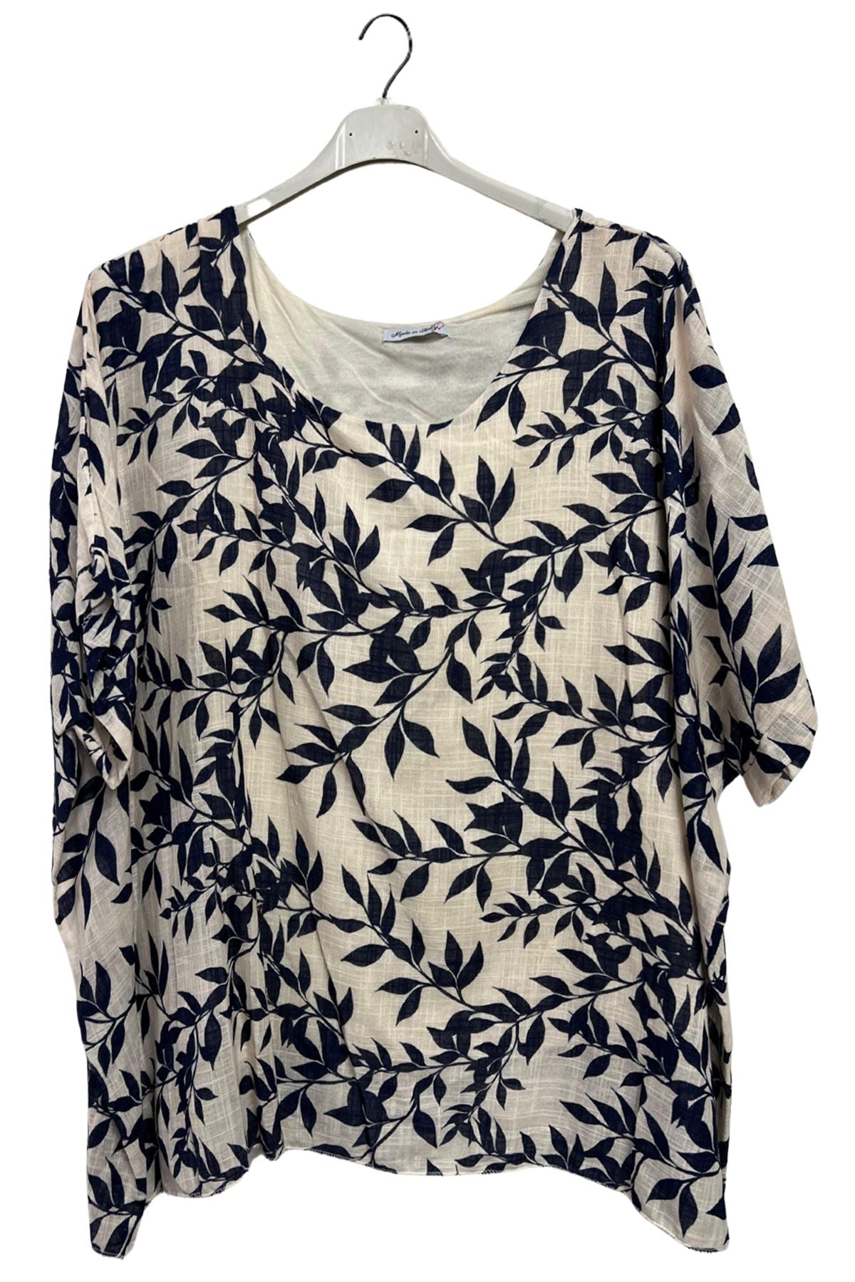 Leaf Print Tunic Cotton Top