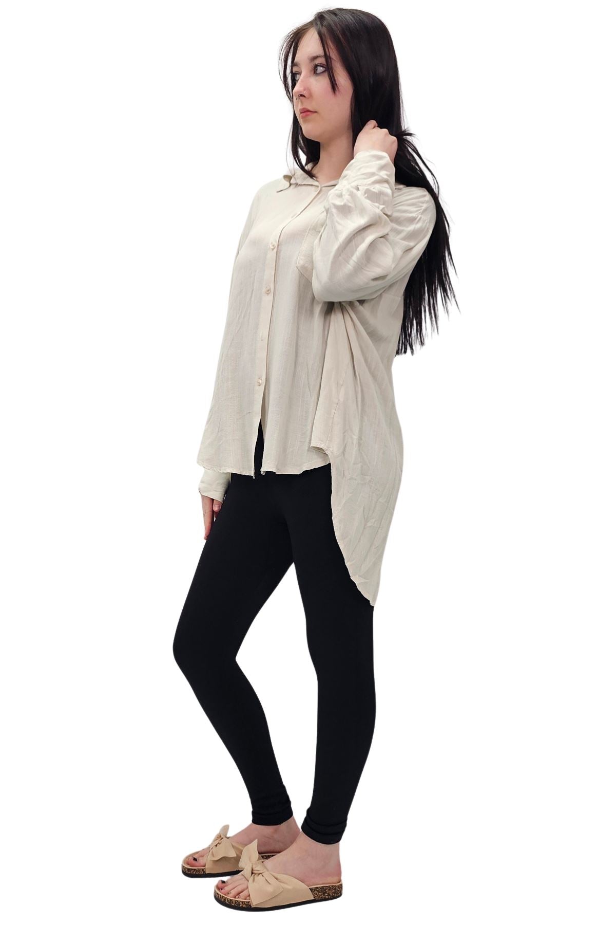 Plain Button-Down Front Shirt