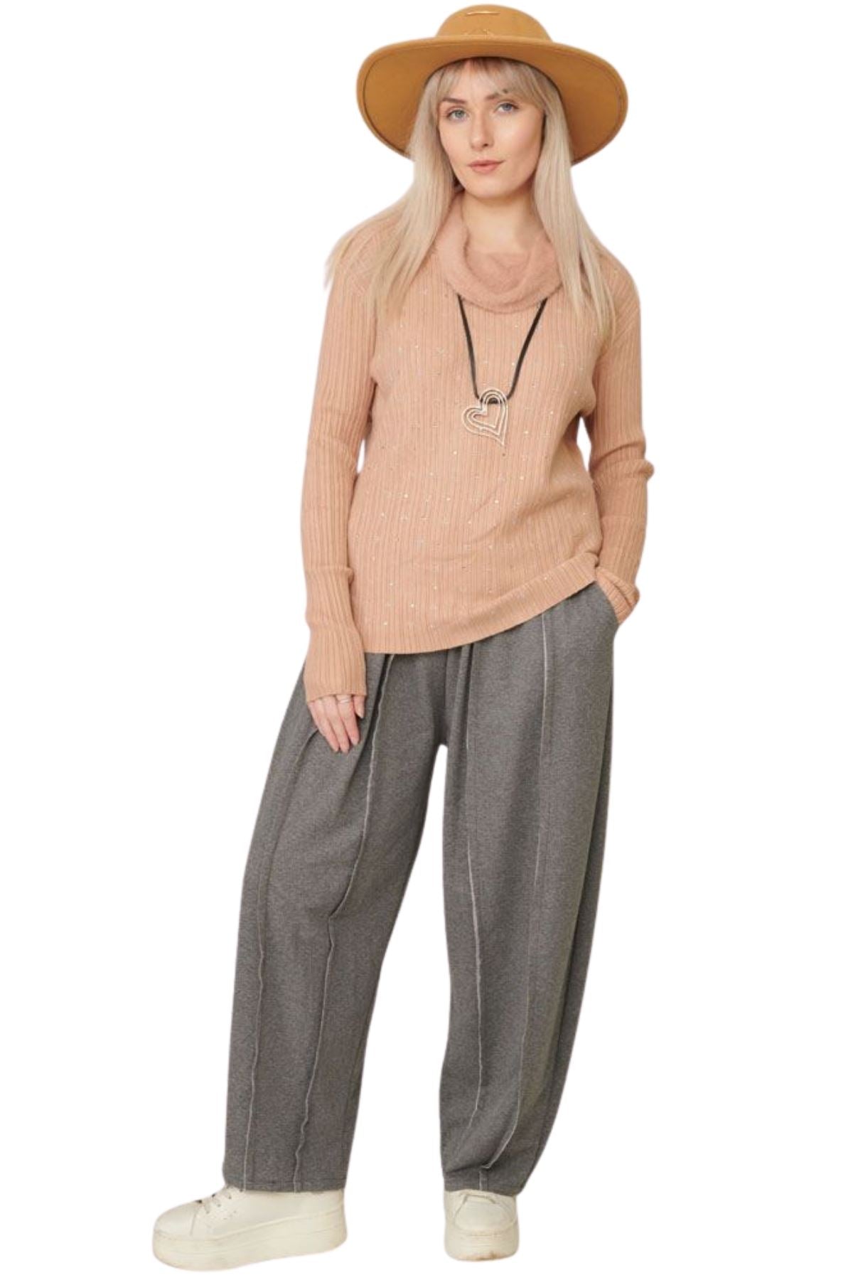 Cozy diamante knit top