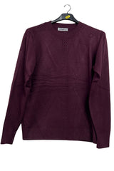 Vertical Cable-Knit Pattern Ribbed Hem Jumper