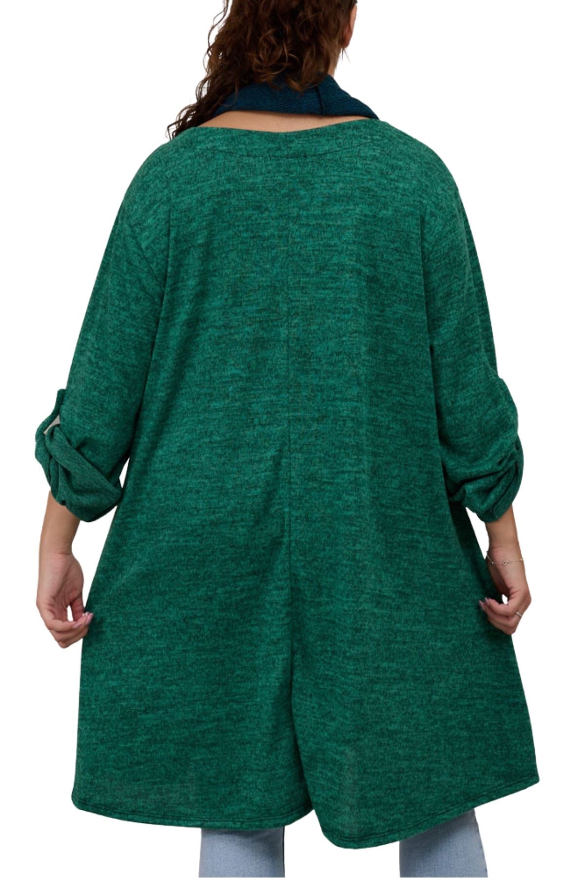 front pocket patchwork blouse