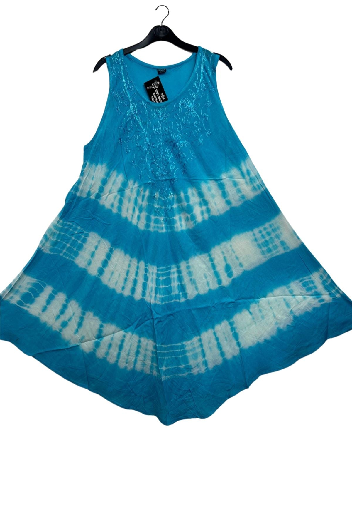 Horizontal Tie-Dye Pattern Umbrella Style Dress
