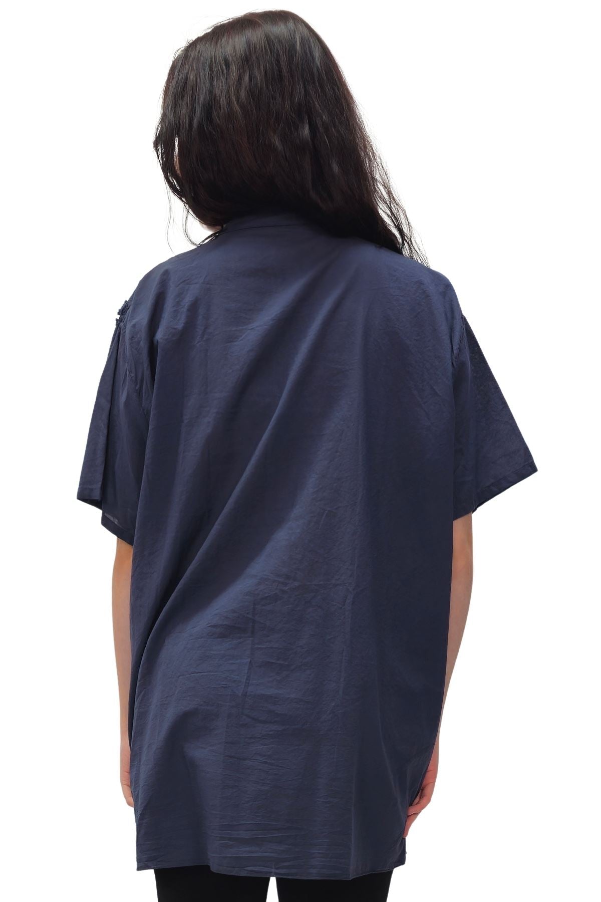 Plain Intricate Floral Embroidery Cotton Shirt