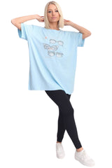Diamante Glasses Pattern Cotton Top