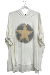 Star Print High Low Hem Top